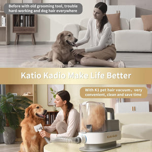 Pet Grooming Kit, 5 In 1 Dog Grooming Kit With 2 Suction Mode, Low Noise 5 In 1 Dog Grooming, Dog Vacuums For Hair Cleaning For Shedding Small, Medium Pet For Dog Hair At Home