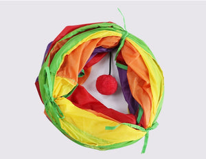 Rainbow S-shaped Cat Tunnel Self-hey Educational Cat Toy Collapsible Cat Tunnel